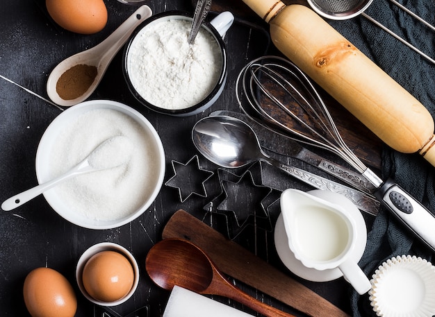 Preparação cozer ingredientes da cozinha para cozinhar