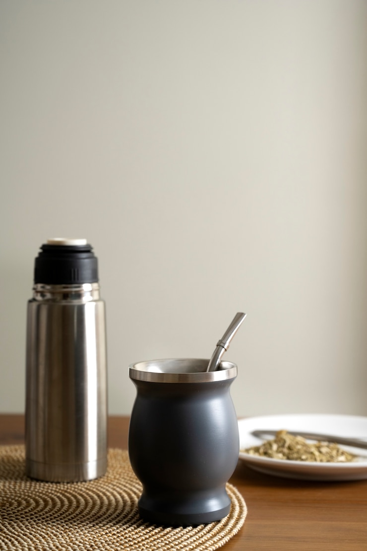 Foto grátis preparando o conceito de mate com caneca fofa