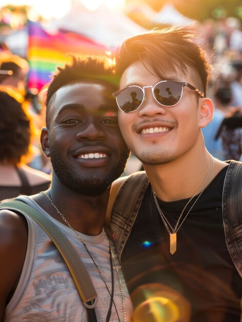 Foto grátis pride scene with men celebrating their sexuality