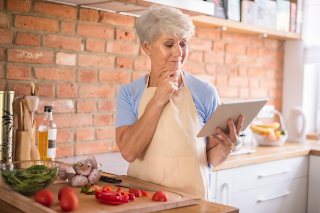 Procurando algumas receitas na internet