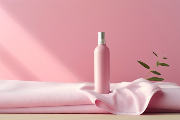 Produto cosmético de beleza e cuidados com tons rosados