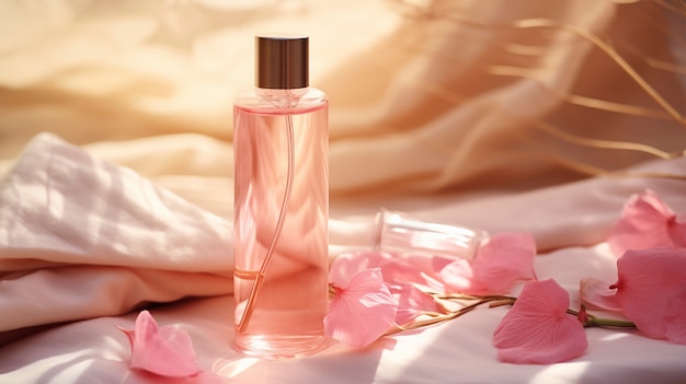 Foto grátis produto de beleza e cosméticos com tons rosados suaves