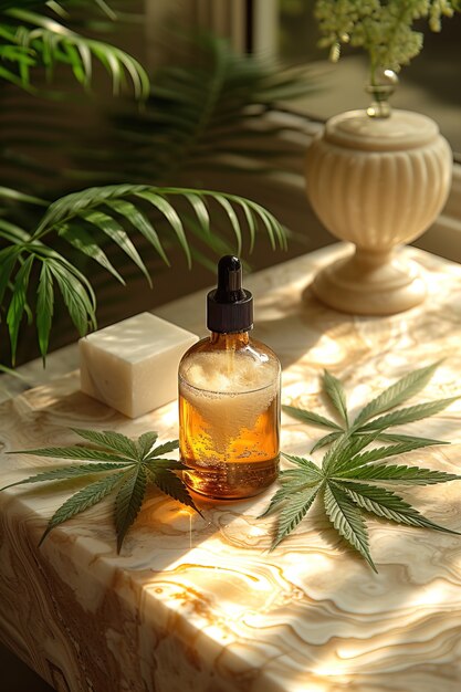 Produtos cosméticos com folhas de maconha