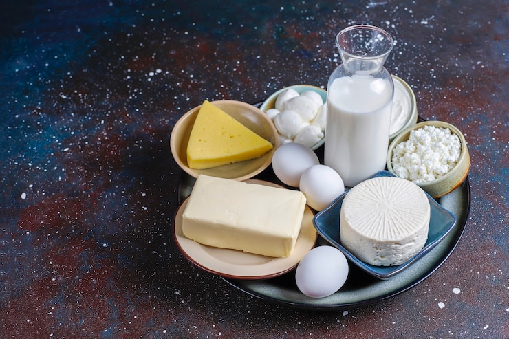 Foto grátis produtos lácteos frescos.
