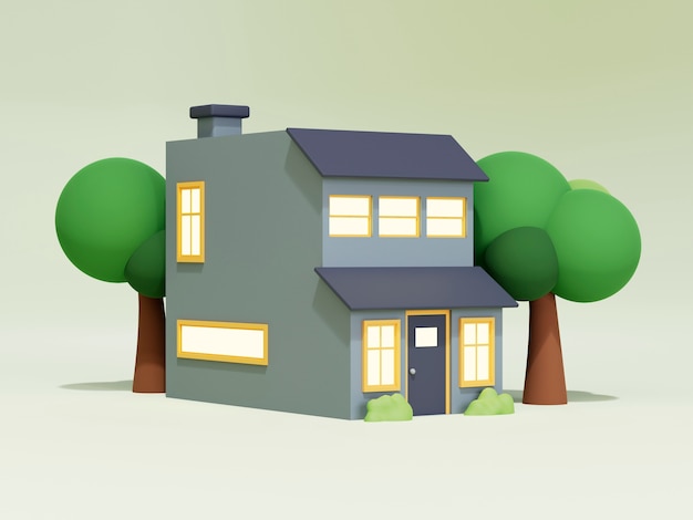Projeto de renderização 3d da casa