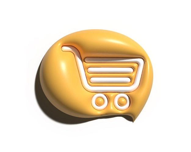 Projeto do ícone de renderização 3d do carrinho de compras.