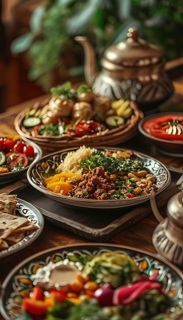 Próximo da apetitosa refeição do Ramadã