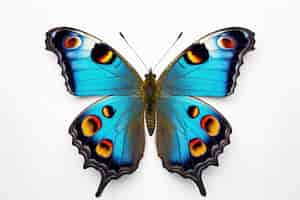 Foto grátis próximo da bela borboleta azul isolada