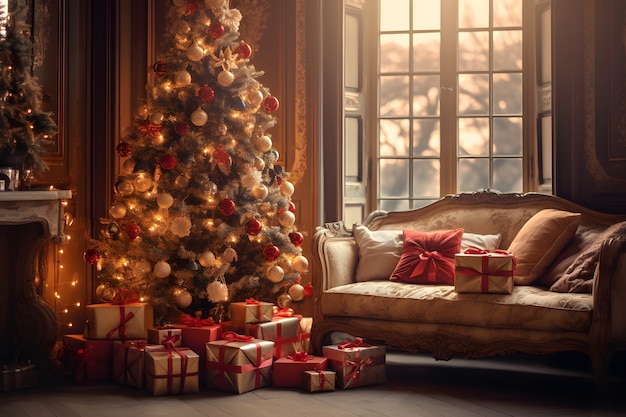 Foto grátis próximo da decoração interior de natal