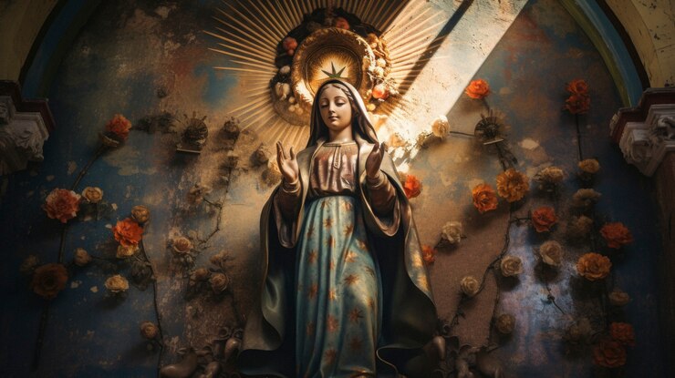 Foto grátis próximo plano da estátua mexicana de santa maria