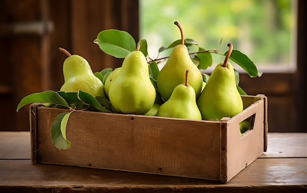 Foto grátis próximo plano das frutas sazonais da pera para o inverno