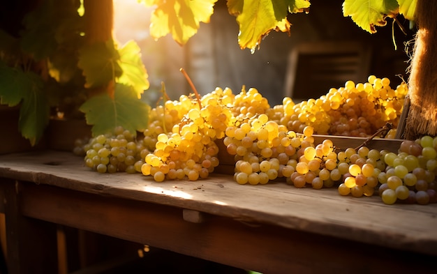 Próximo plano das uvas, frutas sazonais para o inverno