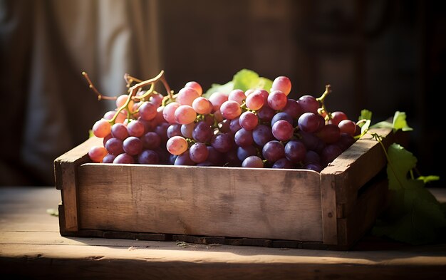 Próximo plano das uvas, frutas sazonais para o inverno
