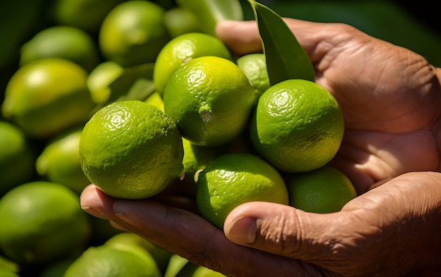 Foto grátis próximo plano de frutas sazonais de lima para o inverno