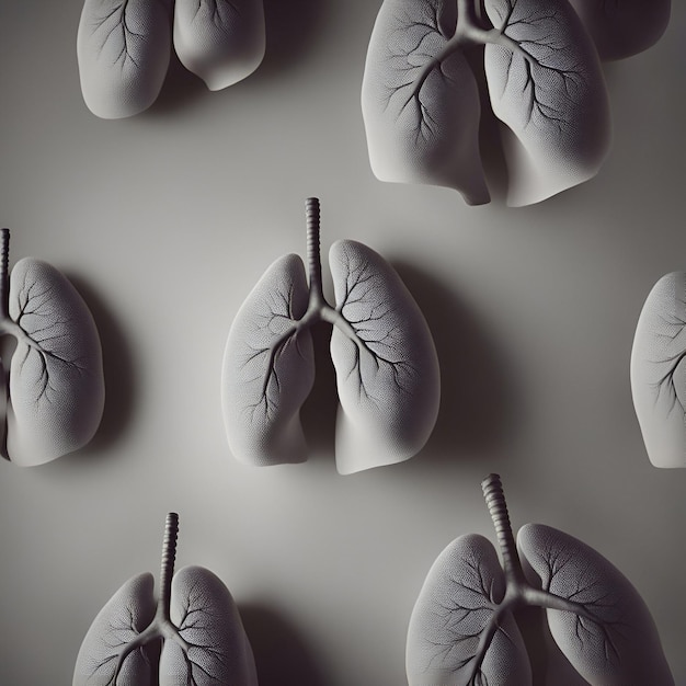 Foto grátis pulmões em fundo branco renderização 3d desenho digital de computador
