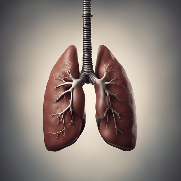Foto grátis pulmões humanos com veias em fundo cinza ilustração 3d conceito médico