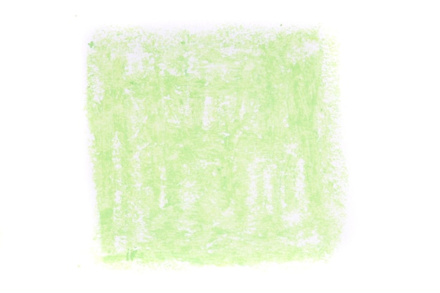 Quadrado verde desenhado com lápis de óleo isolado no fundo branco. foto de alta qualidade