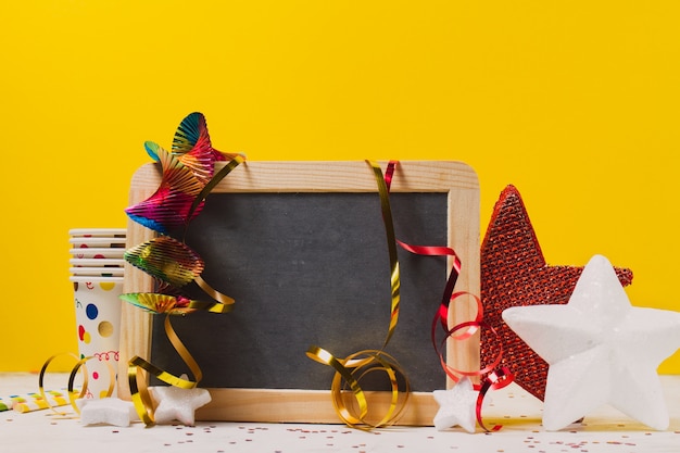 Foto grátis quadro com decoração de festa e duas estrelas