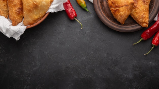 Foto grátis quadro de comida acima com cópia-espaço