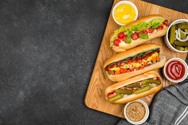 Foto grátis quadro de comida acima com cópia-espaço