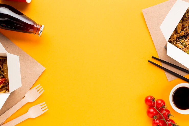 Foto grátis quadro de comida com prato asiático