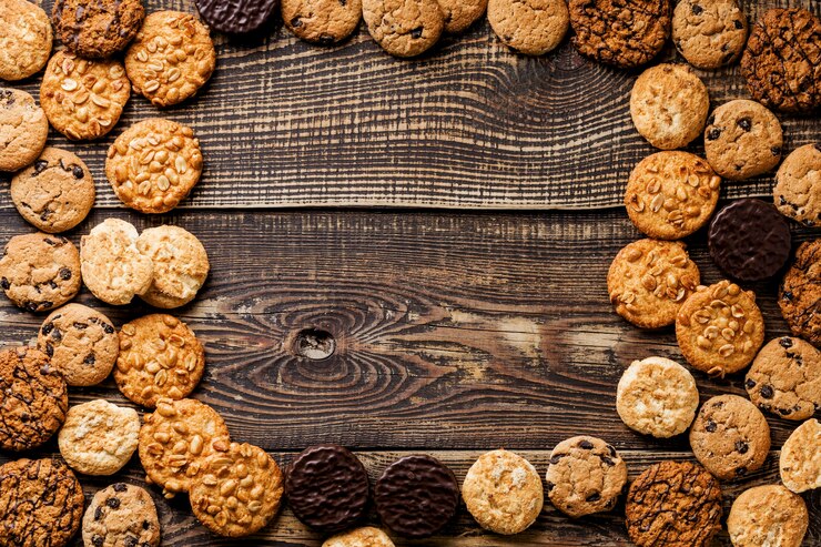 Foto grátis quadro de cookies deliciosos na horizontal