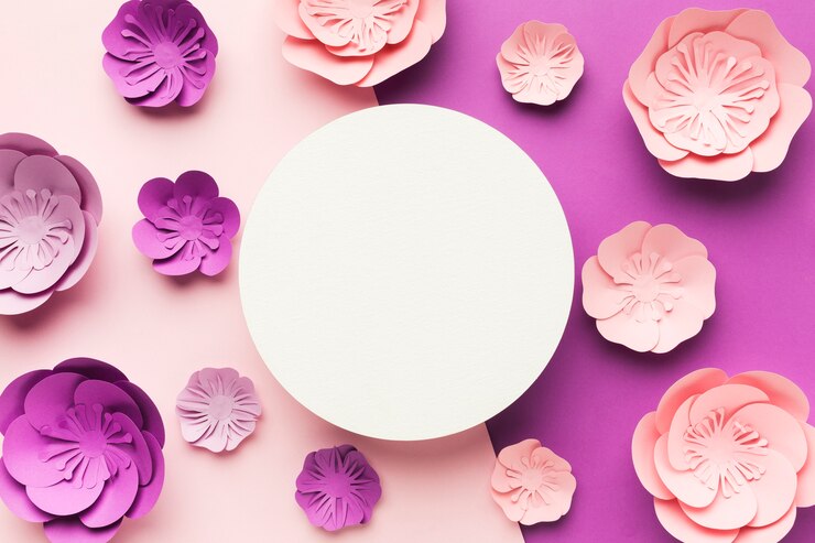 Foto grátis quadro de flores de papel colorido