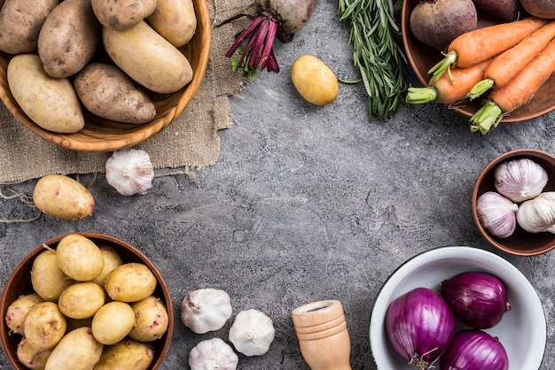 Foto grátis quadro de vegetais naturais