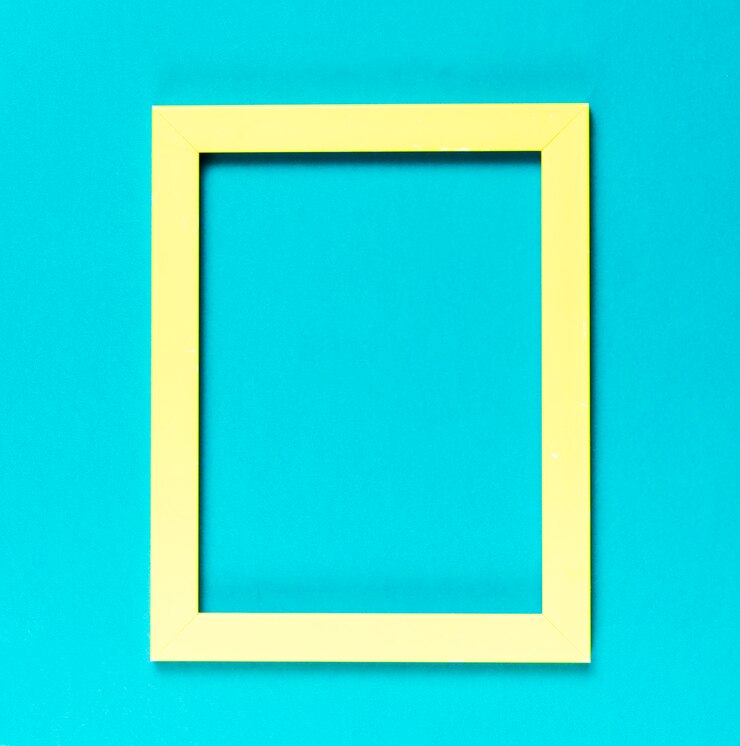 Foto grátis quadro decorativo amarelo de vista superior