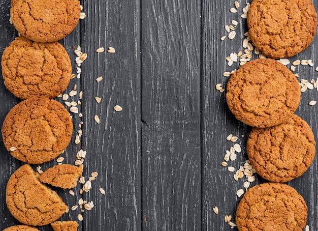 Quadros de biscoito plana leigos com espaço de cópia