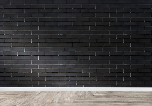 Foto grátis quarto, com, um, parede preta tijolo