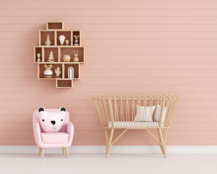 Quarto de criança com espaço para texto