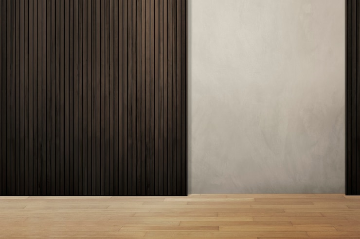 Foto grátis quarto vazio em loft com painéis de madeira e design interior autêntico