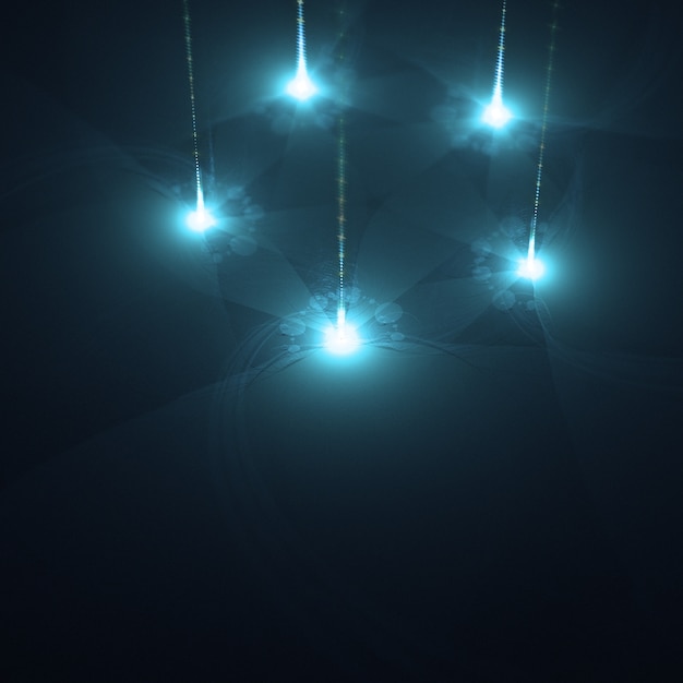 Queda de meteoros azul no céu ilustração 3d