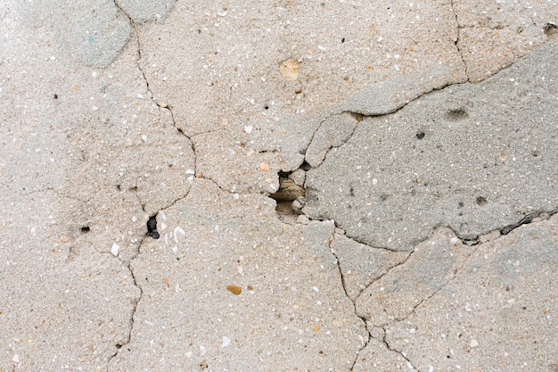 Rachaduras na superfície do cimento