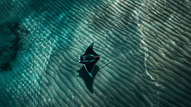 Foto grátis raia-manta realista na água do mar