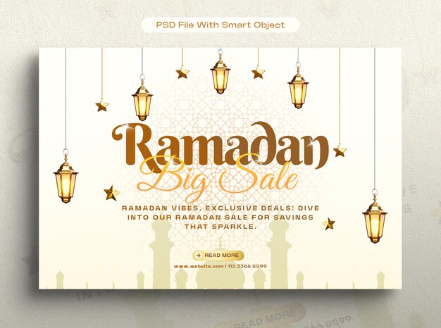 Ramadan kareem promoção venda banner modelo de desconto