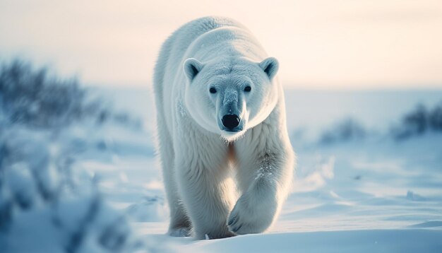 Raposa ártica fofinha de pelo branco fofo com aparência de IA generativa