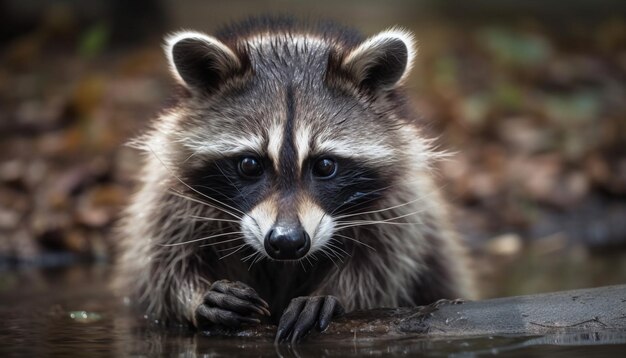 Raposa vermelha fofa encarando o estado de alerta na natureza gerada por IA