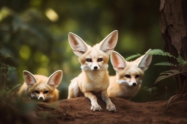 Foto grátis raposas fofas na natureza