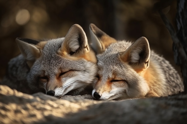 Foto grátis raposas fofas na natureza