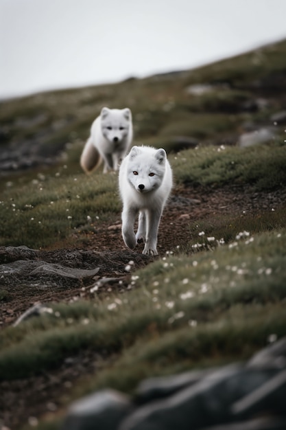 Foto grátis raposas fofas na natureza