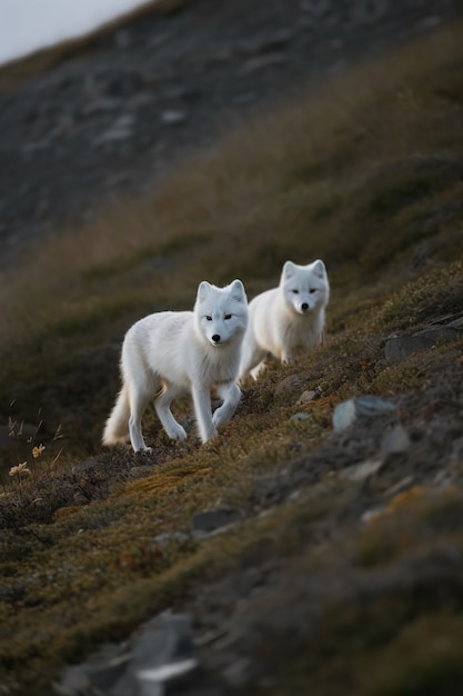 Foto grátis raposas fofas na natureza