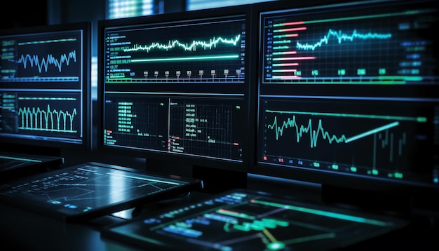 Foto grátis rastreamento de pulso gerado digitalmente analisando dados de saúde para crescimento eficiente gerado por ia