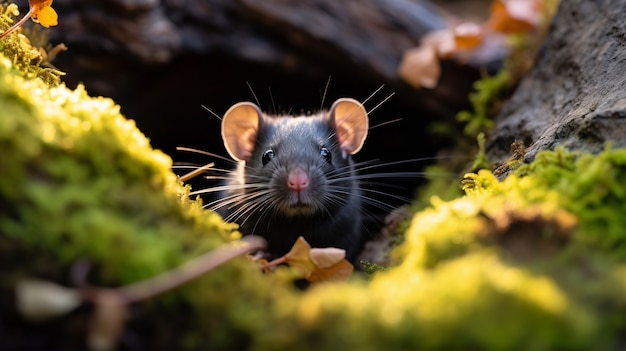 Foto grátis rato fofo na natureza