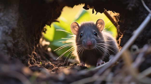 Foto grátis rato fofo na natureza