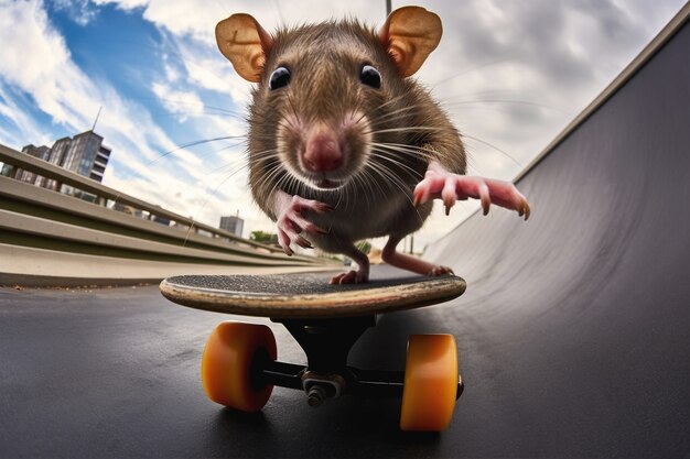 Rato fofo no skate