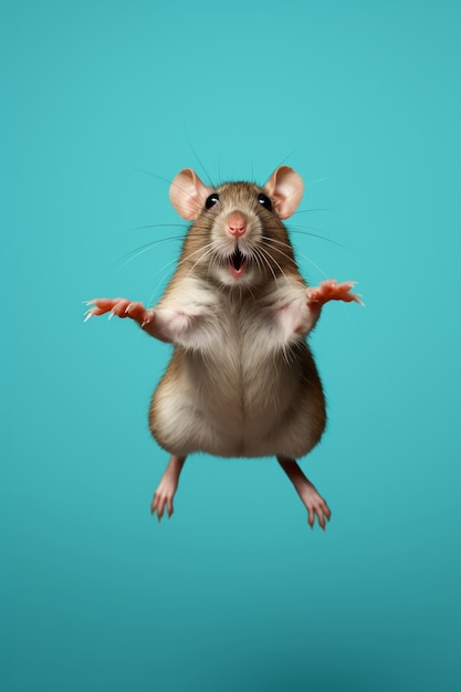 Foto grátis rato fofo posando em estúdio
