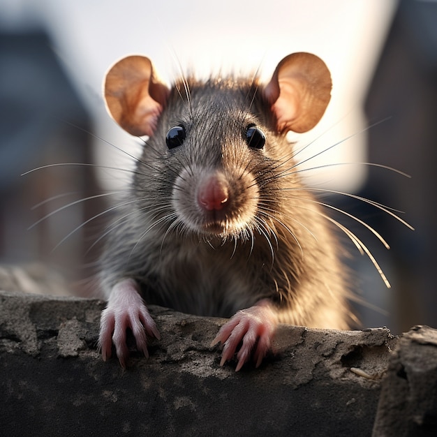 Rato fofo vivendo ao ar livre
