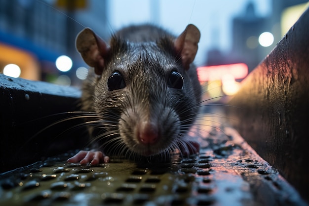 Foto grátis rato num sistema de esgoto da cidade